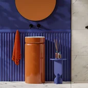 Umywalki - Massi Umywalka wolnostojąca okrągła pomarańczowa RONA Nude Glow 85 x 40 cm - miniaturka - grafika 1