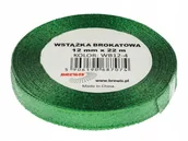 Pasmanteria - BREWIS Wstążka dekoracyjna brokatowa 12mm zielona Brewis WB12-4 - miniaturka - grafika 1