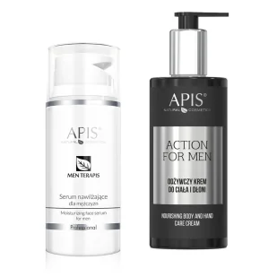 Apis Men Zestaw serum 100ml + odżywczy krem 300ml - Zestawy kosmetyków damskich - miniaturka - grafika 1