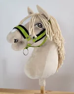 Zabawki i gry sportowe - Kantar regulowany dla konia Hobby Horse A3 limonka z czarnym futerkiem - miniaturka - grafika 1