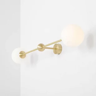 Kinkiet Alison, 2-punktowy, mosiądz/biały, 89cm - Lampy ścienne - miniaturka - grafika 1