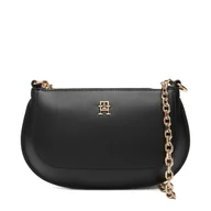 Torebki damskie - Torebka Tommy Hilfiger Th Glam Mini Chain Crossover AW0AW18142 Czarny - miniaturka - grafika 1