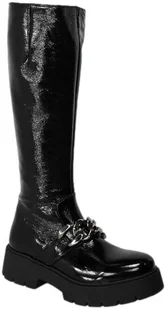 Kozaki Nessi 21116 Czarne Skórzane 711_TN - NESSI - Kozaki damskie - miniaturka - grafika 1