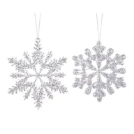 Ozdoby bożonarodzeniowe - Zawieszka akrylowa śnieżynka srebrna - miniaturka - grafika 1