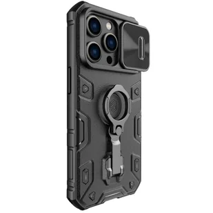 Nillkin CamShield Armor Pro Case etui iPhone 14 Pro pancerny pokrowiec podstawka ring czarny - Etui i futerały do telefonów - miniaturka - grafika 3