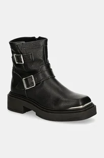 Steve Madden botki skórzane Choice damskie kolor czarny na platformie lekko ocieplone SM11003227 - Botki damskie - miniaturka - grafika 1