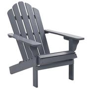 Fotele i krzesła ogrodowe - vidaXL Fotel ogrodowy, drewniany, szary - miniaturka - grafika 1