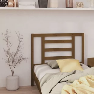 Lumarko Wezgłowie łóżka, miodowy brąz, 96x4x100 cm, lite drewno sosnowe - Inne meble do sypialni - miniaturka - grafika 1