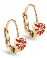 Biżuteria dla dzieci - ZŁOTE KOLCZYKI SERDUSZKA CHRZEST ROCZEK 585 - miniaturka - grafika 1