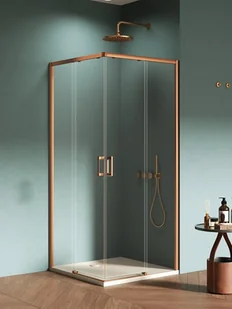 Kabina prysznicowa kwadratowa 90x90 miedziana D-0810A/D-0811A Prime New Trendy Copper Brushed - Kabiny prysznicowe - miniaturka - grafika 1