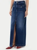 Spódnice - Guess Spódnica jeansowa W5YD63 D5QP3 Niebieski Regular Fit - miniaturka - grafika 1