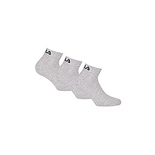 FILA Fila Skarpety unisex F9300 (3 sztuki) szary szary 39-42 F9300 QUARTER PLAIN SOCKS 400 39/42 - Skarpetki damskie - miniaturka - grafika 1