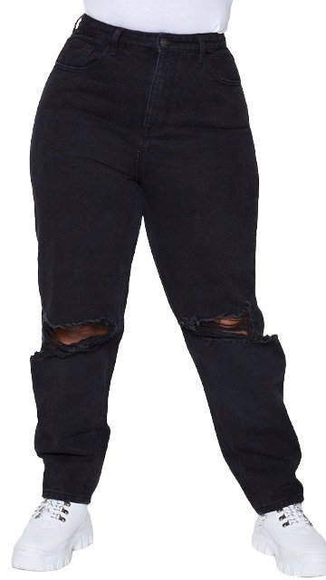PRETTYLITTLETHING PLUS SIZE CZARNE JEANSY 52 EKZ