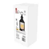 Lampy ogrodowe - Lampion LED świeczka czarny 24 cm 3 x AAA vintage IP20 timer - miniaturka - grafika 1