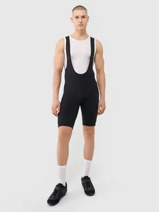 Męskie legginsy rowerowe z szelkami 4F 4FWSS25TFSTM040 - czarne - Spodenki męskie - miniaturka - grafika 1