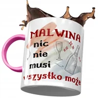 Kubki - Kubek Różowy Dla Malwiny Koleżanki Żony Prezent z Nadrukiem ze Zdjęciem + Opakowanie na prezent (wzór 04) - miniaturka - grafika 1