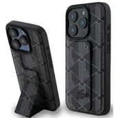 Etui i futerały do telefonów - Etui LACOSTE Grip Stand Mono do Apple iPhone 15 Pro Max Czarny - miniaturka - grafika 1