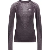 Bluzy sportowe damskie - Bluza termoaktywna damska Odlo Performance Warm Blackcomb BL Top Crew Neck LS - miniaturka - grafika 1