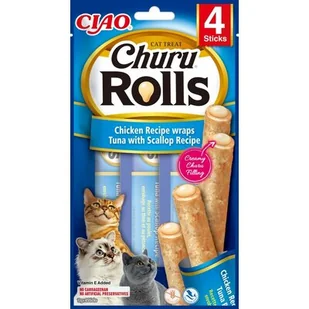 Inaba Ciao Inaba Ciao Cat Churu Rolls Chicken Wraps Tuńczyk i przegrzebki 40g Inaba Ciao | - Mokra karma dla kotów - miniaturka - grafika 1