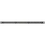 Akcesoria do szaf serwerowych - Lanberg Patch panel 24port 0.5U CAT.5e Ekranowany Czarny PPS5-0024-B - miniaturka - grafika 1