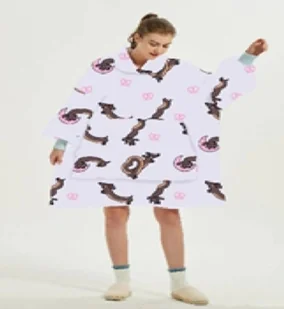 KOC BLUZA Oversize Ciepła Gruba KOCOBLUZA 2w1 XXL JAMNIKI Futrzak [KB-W39] - Bluzy damskie - miniaturka - grafika 1