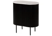 Komody - BARCELONA Komoda #115 Mango czarna lakierowana + Marmur biały 65x38x76 cm - miniaturka - grafika 1