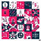 Kalendarze - Naklejki Świąteczne Kalendarz Adwentowy N41 20X20 - miniaturka - grafika 1