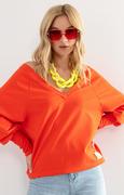 Bluzki damskie - F1180 bluzka z marszczeniem, Kolor pomarańczowy, Rozmiar L/XL, Fobya - Primodo.com - miniaturka - grafika 1