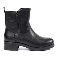 Botki damskie - Czarne skórzane botki damskie Sergio Leone - miniaturka - grafika 1