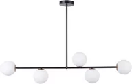 Lampy sufitowe - Sigma minimalistyczny czarny żyrandol 33186 GAMA lampa sufitowa do kuchni podłużna klosze białe kule 33186 - miniaturka - grafika 1