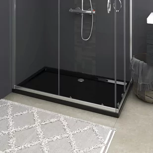 vidaXL Brodzik Prostokątny brodzik prysznicowy ABS czarny 70x120 cm - Brodziki prysznicowe - miniaturka - grafika 1