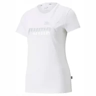 Koszulki i topy damskie - Puma Koszulka Damska T-shirt Ess Metallic Logo Tee Biała R.s - miniaturka - grafika 1
