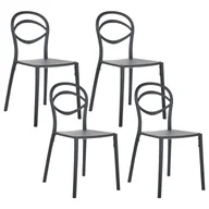 Fotele i krzesła ogrodowe - BELIANI Zestaw 4 krzeseł ogrodowych COVOLO Czarny - miniaturka - grafika 1