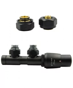 Zawór termostatyczny 50mm TWINS czarny strukturalny prawy Pex - Zawory i kraniki - miniaturka - grafika 1