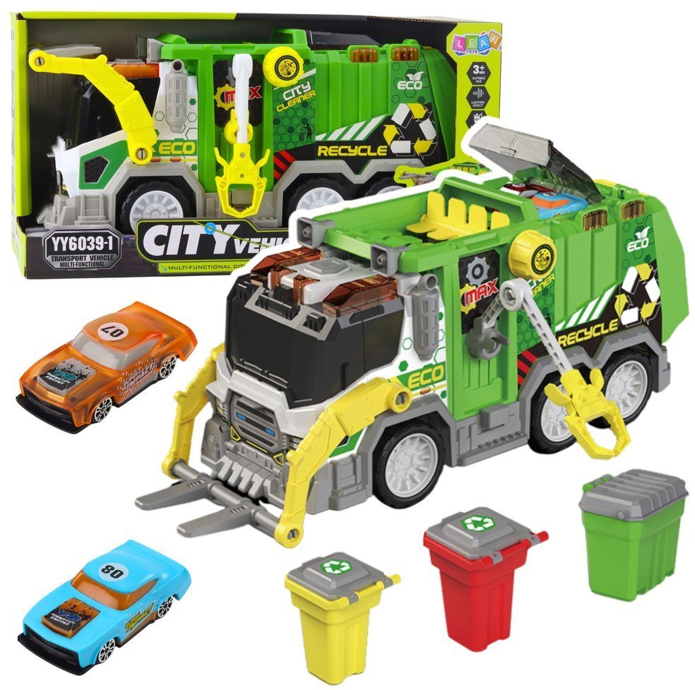 Ciężarówka Śmieciarka Miejska Pojazd Komunalny Światła Dźwięki EDUKAMP