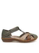 Sandały damskie - Rieker Sandały M1655-54 Zielony - miniaturka - grafika 1