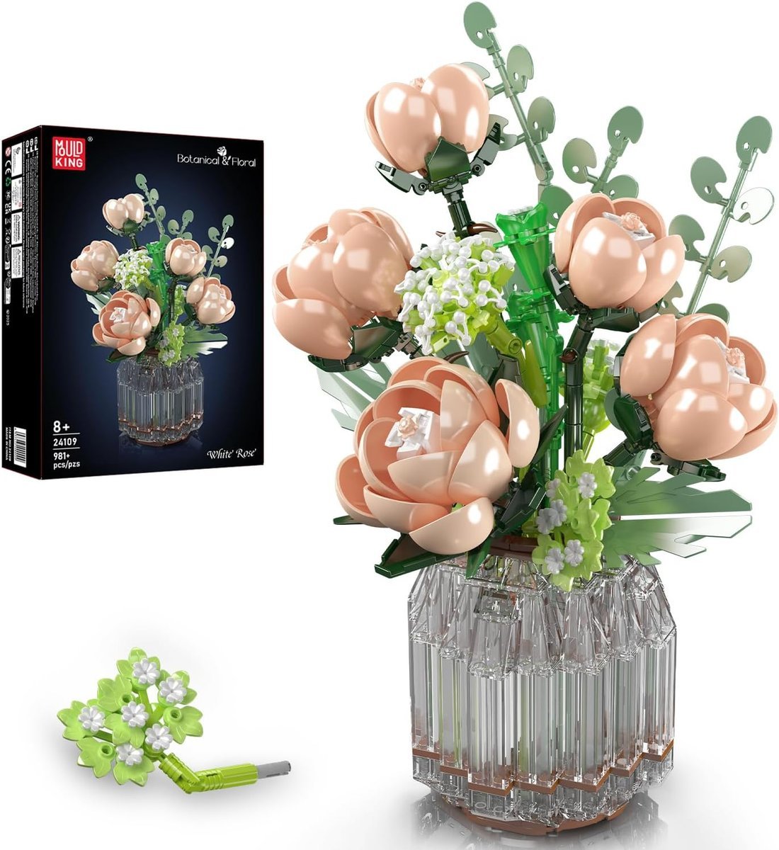 Klocki Mould King 24109 Kwiatki W Doniczce Róże 981 el.