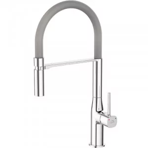 LAVEO BAP 978D POLLA Bateria zlewozmywakowa stojąca z wylewką U Jednouchwytowa Sposób montażu: stojący Głowica: 25 mm Zasięg wylewki: 200 mm Wykończenie: szare/chrom - Baterie kuchenne - miniaturka - grafika 1