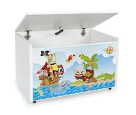 Pojemniki na zabawki - Mobilna drewniana skrzynia na zabawki ławka Pirat - miniaturka - grafika 1