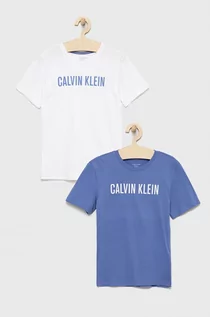 Koszulki i topy damskie - Calvin Klein Underwear Underwear t-shirt bawełniany dziecięcy kolor biały z nadrukiem - grafika 1