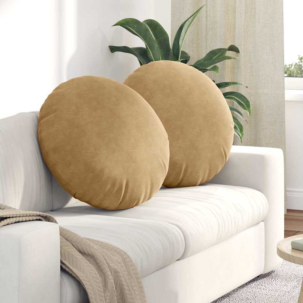 vidaXL Poduszki na siedziska 2 pcs Brązowy 80 x 29 cm Aksamit 42014256