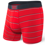 Bokserki męskie szybkoschnące SAXX VIBE Boxer Brief retro paski - czerwone