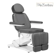 Fotele kosmetyczne - Elektryczny fotel kosmetyczny SILLON CLASSIC 2 silniki pedi szary - miniaturka - grafika 1