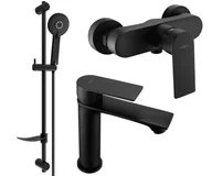 Zestawy baterii łazienkowych - Mexen Royo DF40 zestaw prysznicowy, czarny - 72204DF40-70 - miniaturka - grafika 1