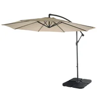 Parasole ogrodowe - Parasol ogrodowy Acerra, parasol przeciwsłoneczny, Ø 3 m, odchylany, poliester/stal 11 kg ~ kremowy z podstawą - miniaturka - grafika 1