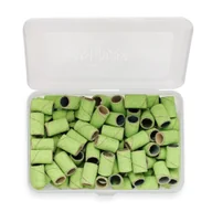 Pozostałe akcesoria kosmetyczne - Aba Nakładki Na Frezy Walec Gradacja 180 100 szt Zielone - miniaturka - grafika 1