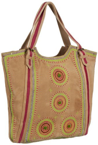 Antyczny batyk damski PON Shopper, 38 x 35 x 7 cm, beżowy - Beige Cream - 38x35x7 cm (B x H x T)