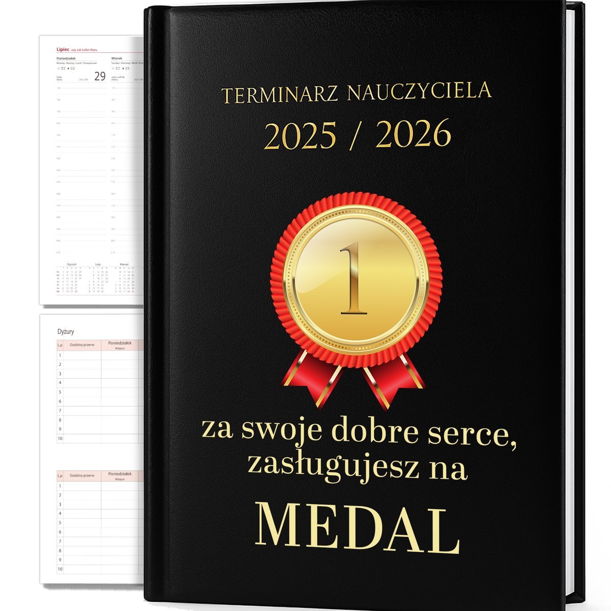 KALENDARZ PLANER A5 2025/2026 MEDAL ZA SWOJE DOBRE SERCE ZASŁUGUJE NA MEDAL