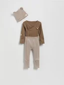 Komplety dla niemowląt - Reserved - Bawełniany komplet - brązowy - miniaturka - grafika 1