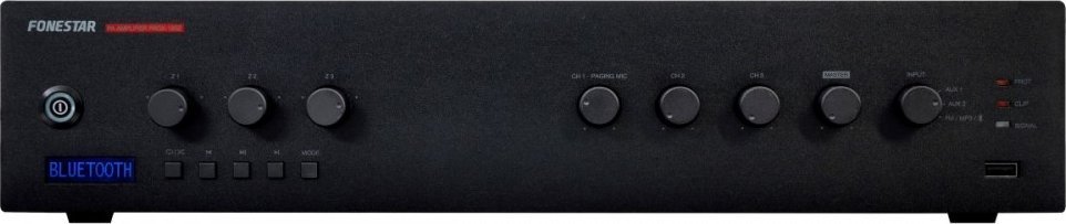 Fonestar PROX-120Z - Strefowy wzmacniacz P.A. 120 W RMS, 100 V/4 , odtwarzacz BT/USB/FM